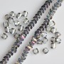 Crystal beads in Swarovski style, grey-lilac with iridescent finish, "gasoline" shade, diameter 2.5×4 mm, thread length 48 cm