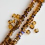 Crystal beads in Swarovski style brown with purple coating “gasoline” diameter 2.5×4 mm on thread length 48 cm