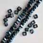 Crystal beads in Swarovski style, dark sea wave with benzene coating, 2.5×4 mm, thread length 48 cm