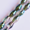 Crystal faceted transparent beads with rainbow coating, diameter 8x12mm per bead, thread length 70cm