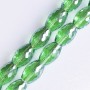 Crystal faceted light green beads, 8x12mm, thread, 70cm length
