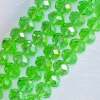 Beads Czech Crystal light green 8×5mm Rondelle on thread, 40cm length