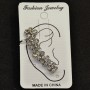 Ear cuff, 40mm length, white metal