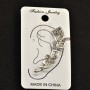 Ear cuff, 45mm length, white metal