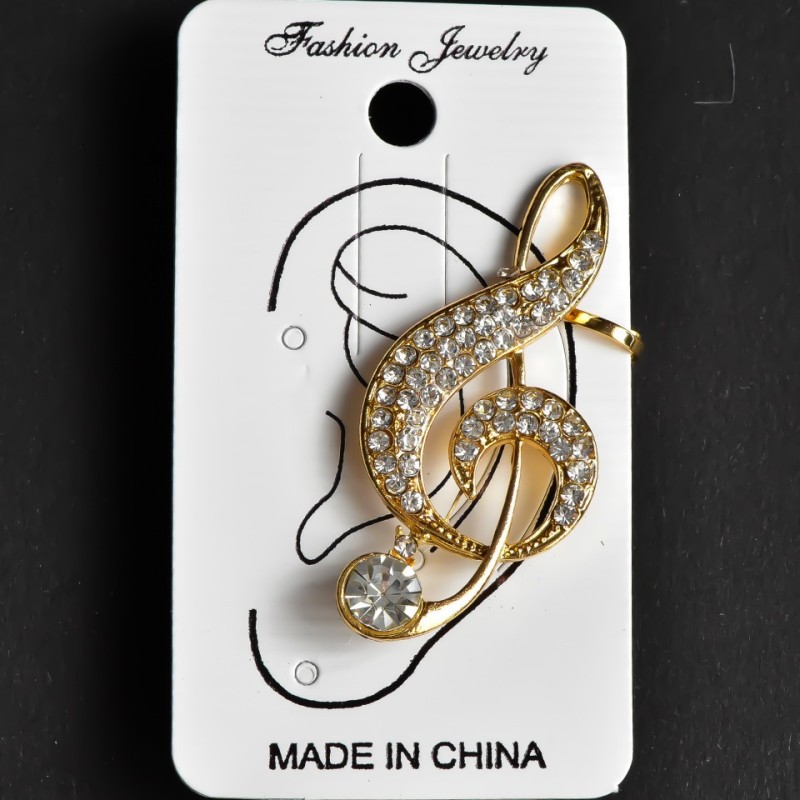 Café on the ear, length 47mm yellow metal