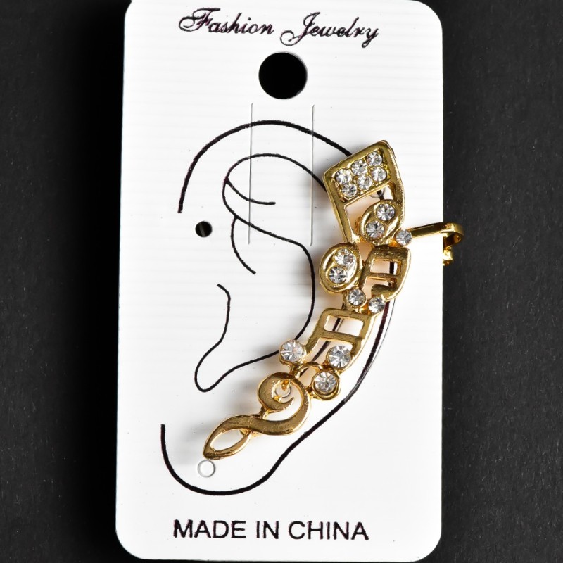 Ear stud (ear cuff) with yellow metal, 40 mm