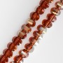 Crystal beads in Swarovski style brown with plating, faceted ball, 5x4mm diameter, thread length 48cm