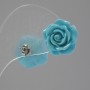Earrings 'Stud' 'Rose mini-1.5' red polymer clay, metal base 'silver' ?15mm