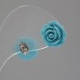 Earrings 'Stud' 'Rose mini-1,7' blue polymer clay, metal under 'silver' ?17mm