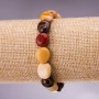 Jasper Mukait (Mookaite) Beaded Bracelet, 12×10 mm Beads, Elastic 18 cm