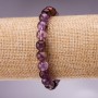 Amethyst Bracelet Smooth Bead, 8mm diameter, 18cm length on elastic