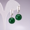 Chrysoprase Smooth Round Bead Earrings, Diameter 12mm, Length 30mm, English Hook Clasp