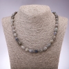 Labradorite Beaded Necklace, facets 9×12(±)mm, length 45cm+