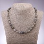 Labradorite Beaded Necklace, facets 9×12(±)mm, length 45cm+