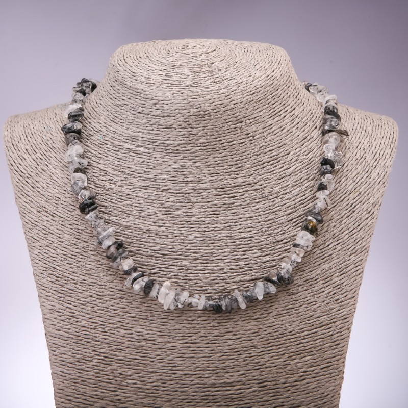 Beads of Quartz "Hairy" Chip, 7mm Diameter, 45cm Length