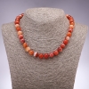 Carnelian Necklace with Natural Stone Round Beads 10mm Diameter, 45cm Length
