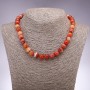 Carnelian Necklace with Natural Stone Round Beads 10mm Diameter, 45cm Length