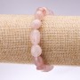 Natural stone bracelet Rose Quartz graduated beads, 10mm diameter, 18cm length on elastic