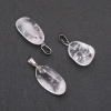 Pendant with Natural Rock Crystal, faceted, assorted sizes 19x24mm (+-)