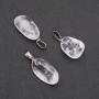 Pendant with Natural Rock Crystal, faceted, assorted sizes 19x24mm (+-)