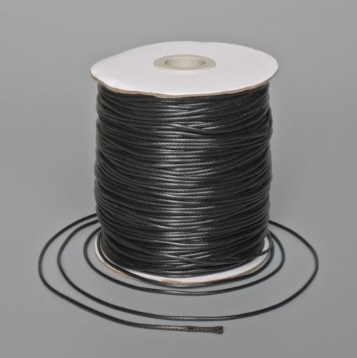 Black "Waxed" Craft Cord, diameter 1.5mm, length 150m spool