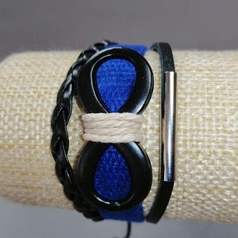 Children's Bracelet "Infinity" blue on drawstring