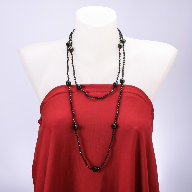 Long Agate Beads Necklace, 140 cm length