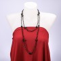 Long Agate Beads Necklace, 140 cm length