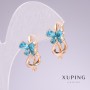 Earrings Xuping 18K Gold-Plated with Blue Gemstones 20x11mm