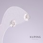Earrings, Stud - Xuping Rhodium Lips with White Crystals 7x10mm