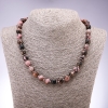 Rhodonite Bead Necklace, Faceted Round Beads, 10mm Diameter, 45cm Length