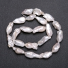 Natural Baroque Pearl Beads on a String with "Petrol" Sheen Warm Tone, d10x20mm, Length 40cm (+/-)