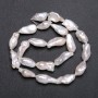 Natural Baroque Pearl Beads on a String with "Petrol" Sheen Warm Tone, d10x20mm, Length 40cm (+/-)