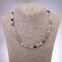 Rutilated quartz necklace "Hairy" rutile faceted beads, 6-8mm diameter, 48cm length