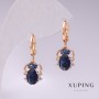 Earrings Xuping Spiderlings 18K Gold Plated with blue stones and white crystals 25x10mm