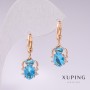 Earrings Xuping Spiders Gold Plated 18K with blue stones and white rhinestones 25x10mm