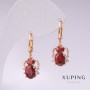Earrings Xuping Spiders Gold Plated 18K with red stone and white rhinestones 25x10mm