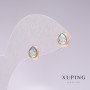 Xuping Stud Earrings Drops with Blue Stone "Gas" 18K Gold Plated 18x7mm