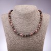 Rhodonite Beads faceted ball, 8mm diameter, 45cm length