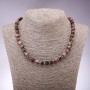 Rhodonite Beads faceted ball, 8mm diameter, 45cm length
