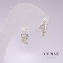 Xuping Rhodium Earrings with White Crystals 15×8mm