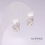 Earrings Xuping Rhodium with White Rhinestones 7×12mm