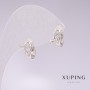Earrings Xuping rhodium with white crystals 8x10mm