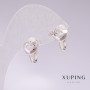 Earrings Rhodium-plated with White Crystals 11x17mm