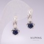 Earrings Xuping Rhodium with blue stones 21x10mm