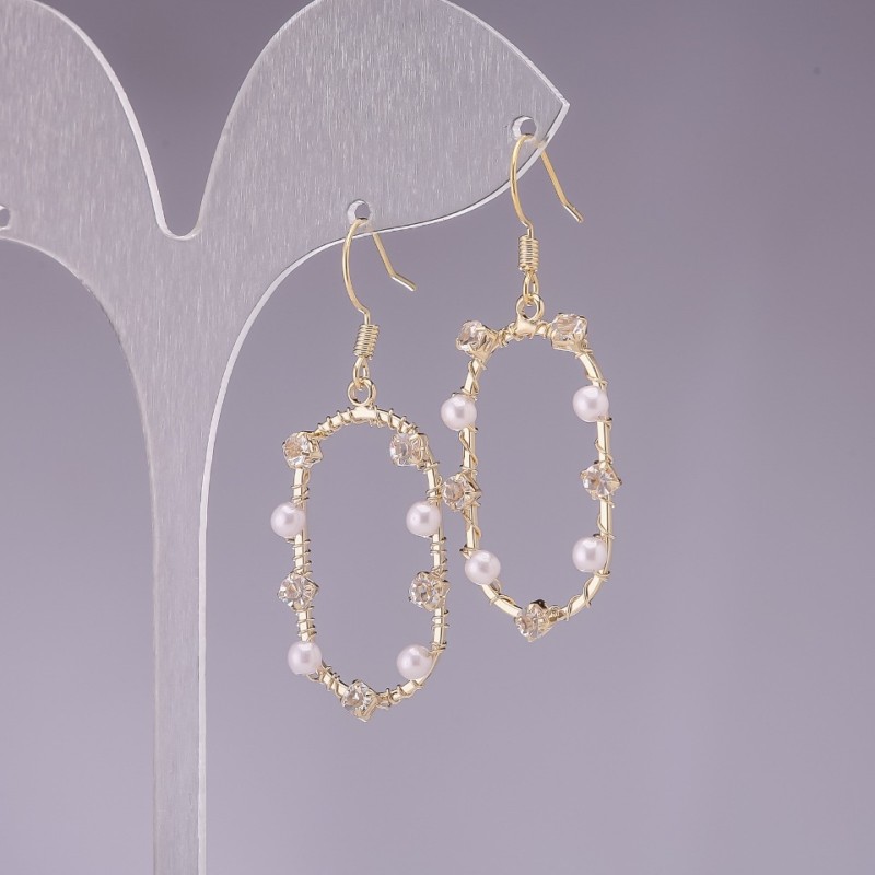 Earrings, 925 Series with White Beads