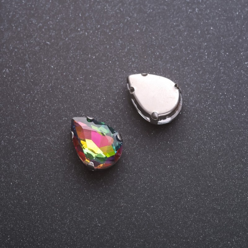 Sew-on Crystal Drop 10x14mm in Blue and Yellow