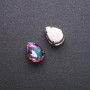 Sew-on crystal drop 10x14 mm red-puchsia-green