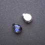 Price per pack of 10 pcs. Sew-on crystal in claw setting, Drop 10x14mm, blue