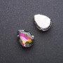 Sew-on Crystal Drop 13×18mm Green–Pink